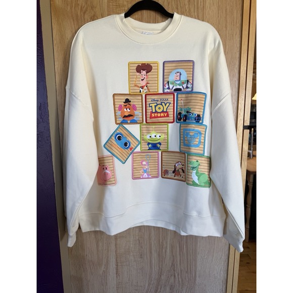 Disney Tops - Disney Parks WDW Pixar Toy Story Embroidered Character Blocks Sweatshirt L NWT